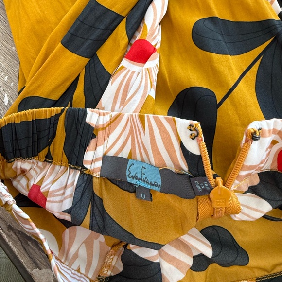 Anthropologie Eva Franco Ikebana Yellow‎ Floral Midi Skirt Size 0 - Picture 5 of 9